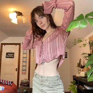 cropped long sleeve night out shirt